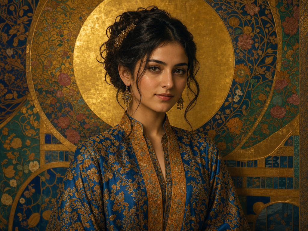Safavid Persia × Klimt gold leaf