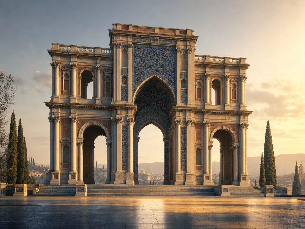 Persian iwan × Italian Renaissance loggia