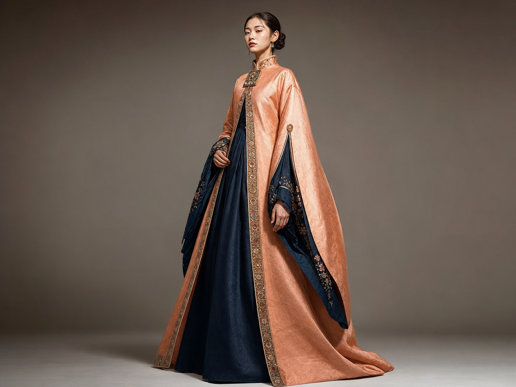 Joseon hanbok × Tudor jeweled strapwork