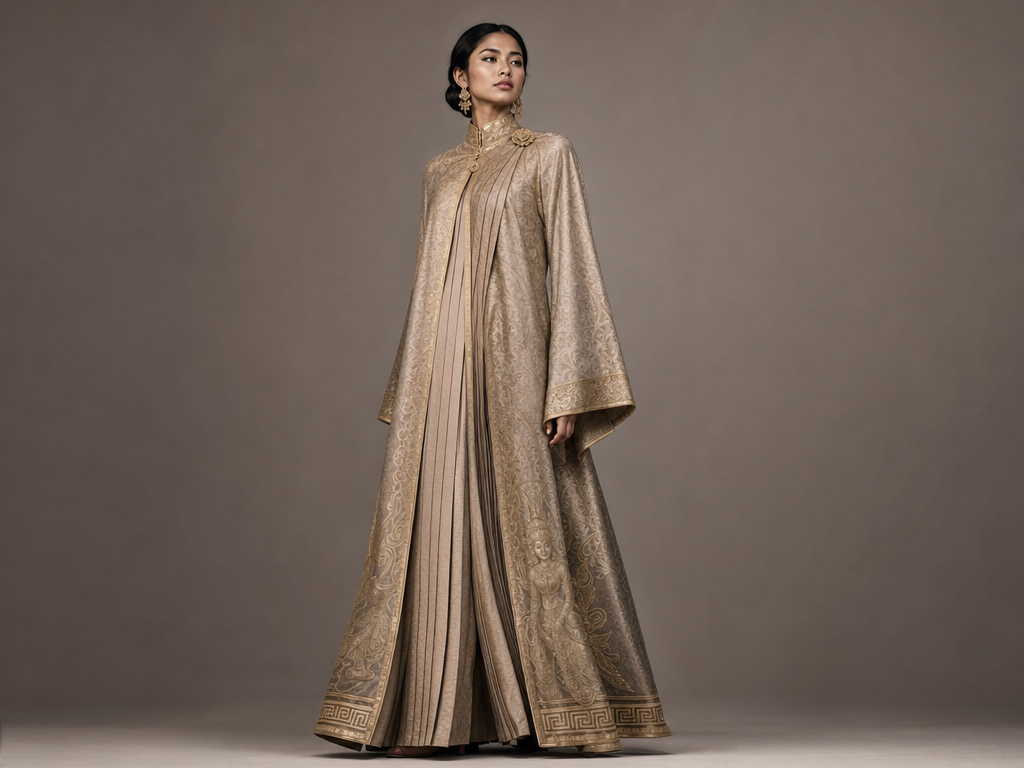 Khmer apsara × Greek Doric peplos